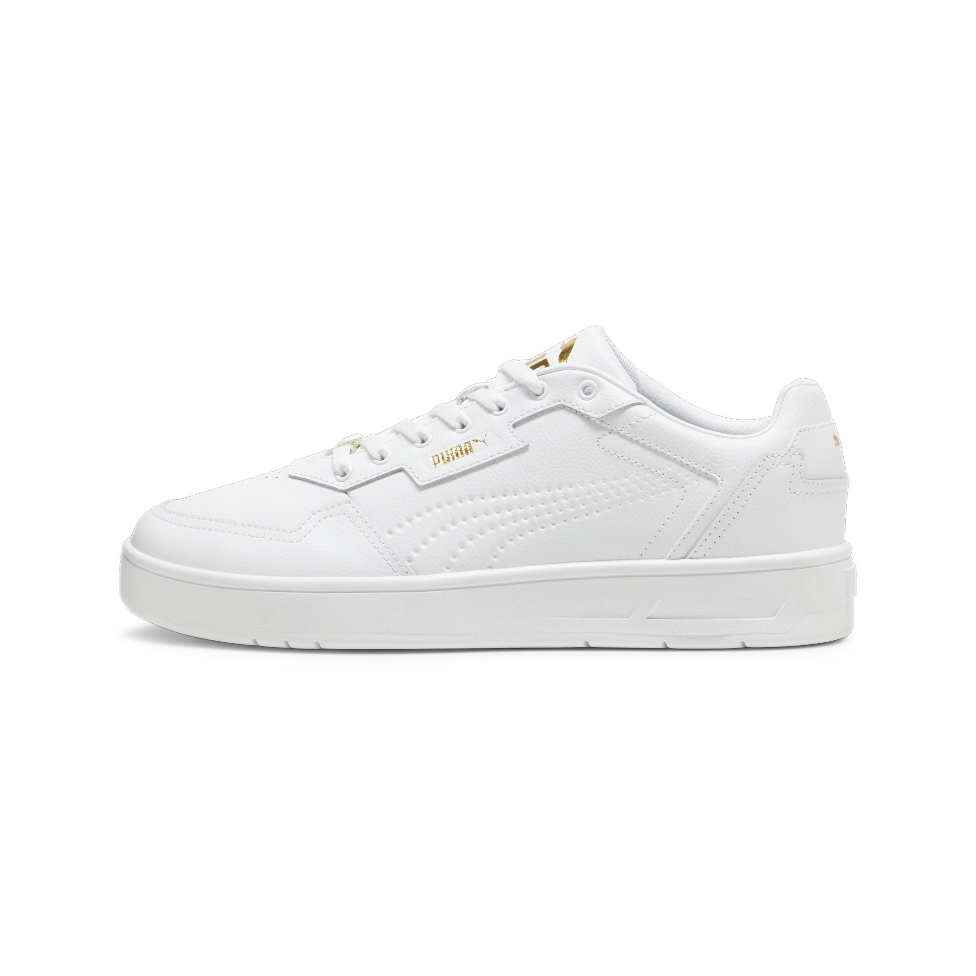 PUMA Court Classic Lux Unisex Shoes in White/Gold - 395019_01