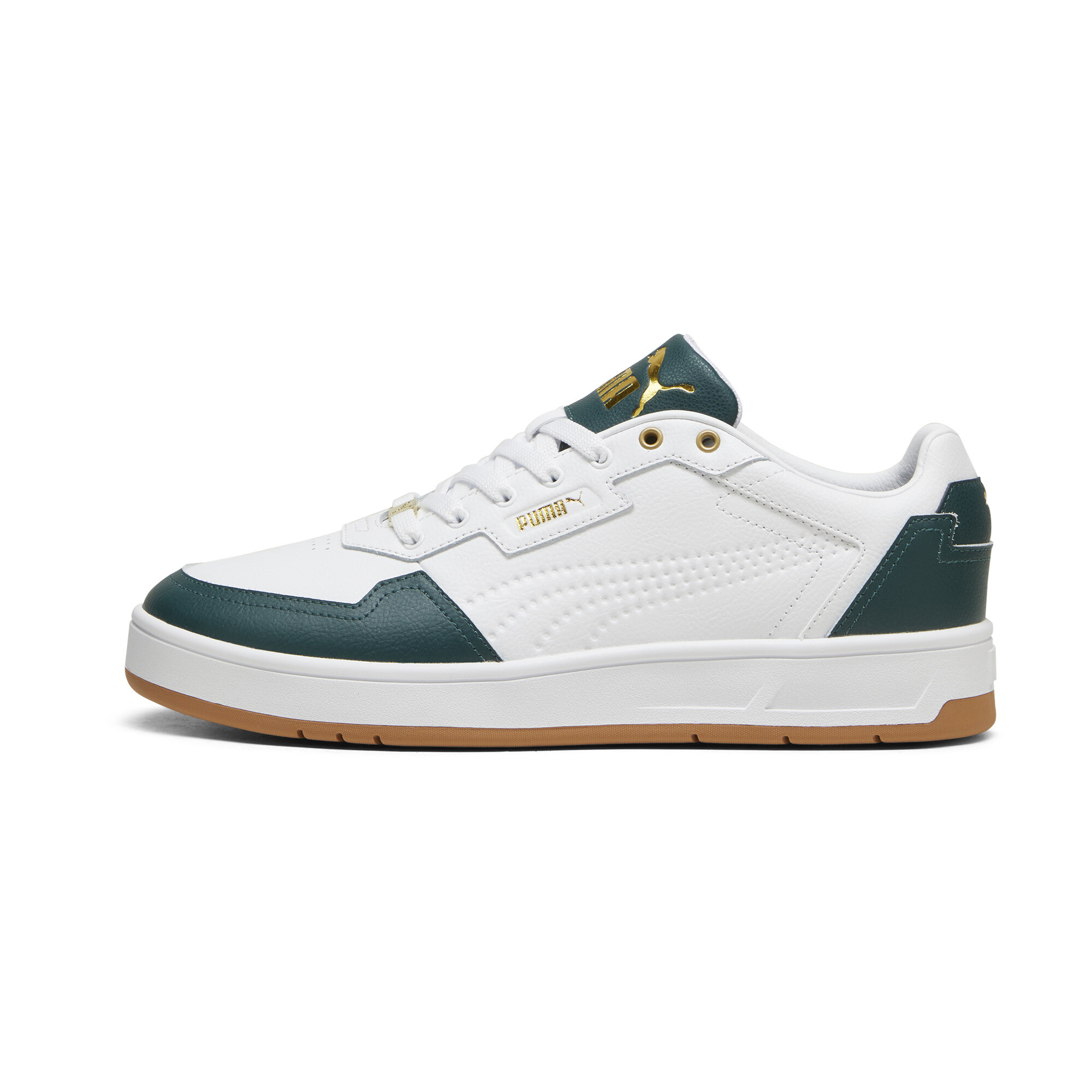 Puma Court Classic Lux Sneakers Schuhe | White/Dark Myrtle/Gold | Größe: 36