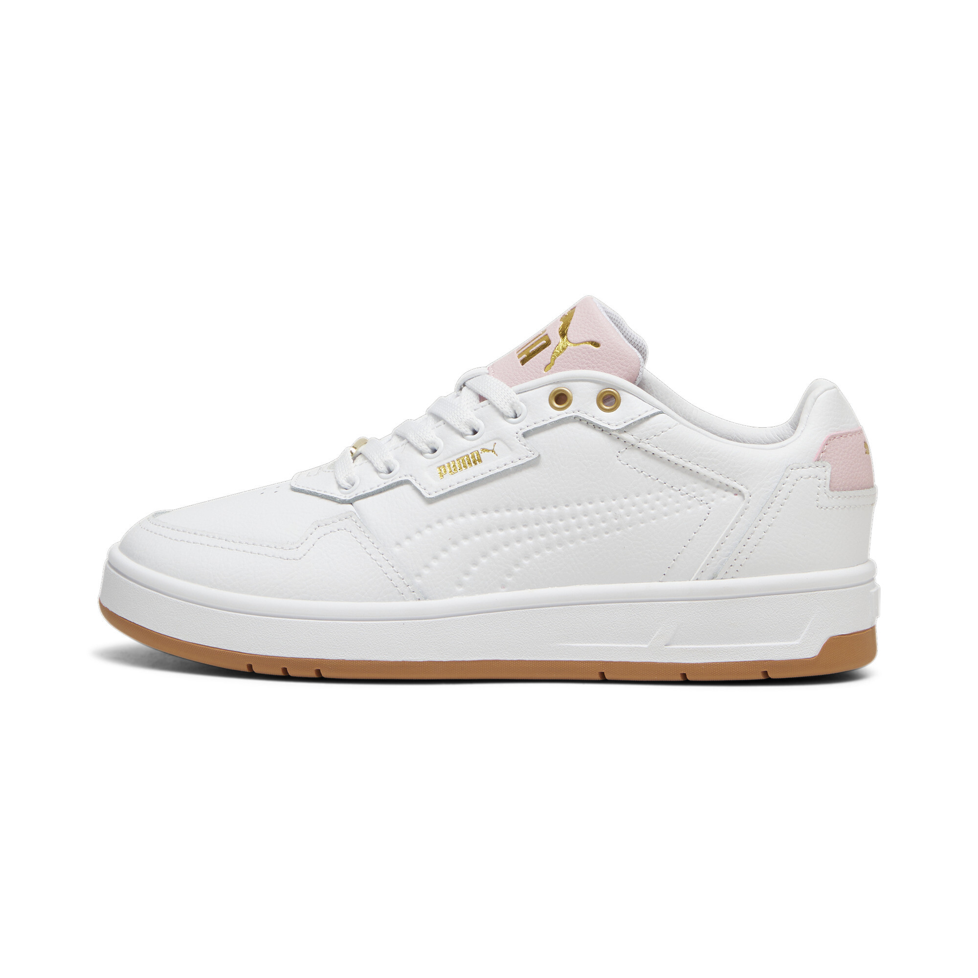 Puma Court Classic Lux Sneakers Schuhe | White/Mauve Mist/Gold | Größe: 39