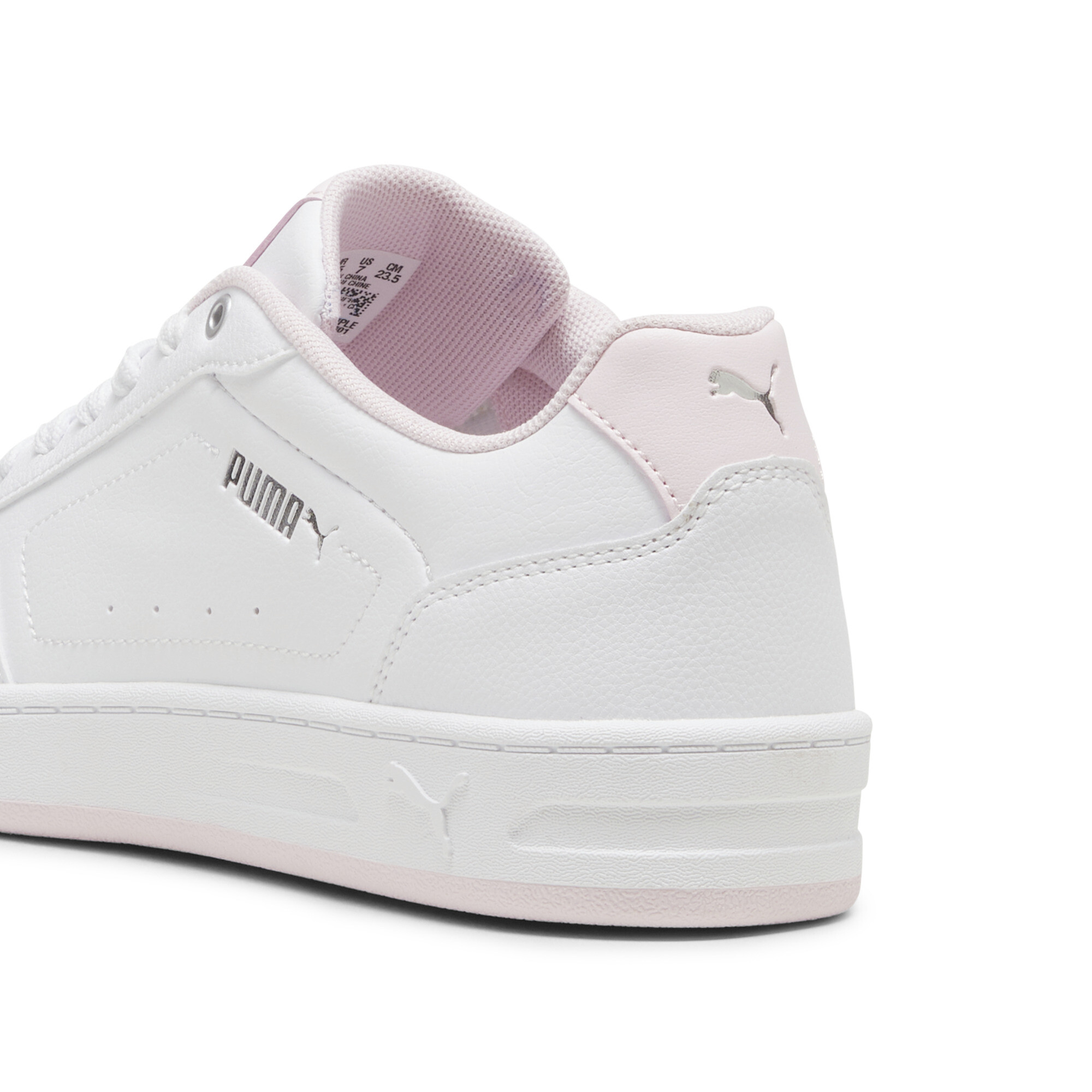 PUMA Court Classy sneakers voor Dames, Roze/Wit/Zilver, Maat 39 thumbnail 5