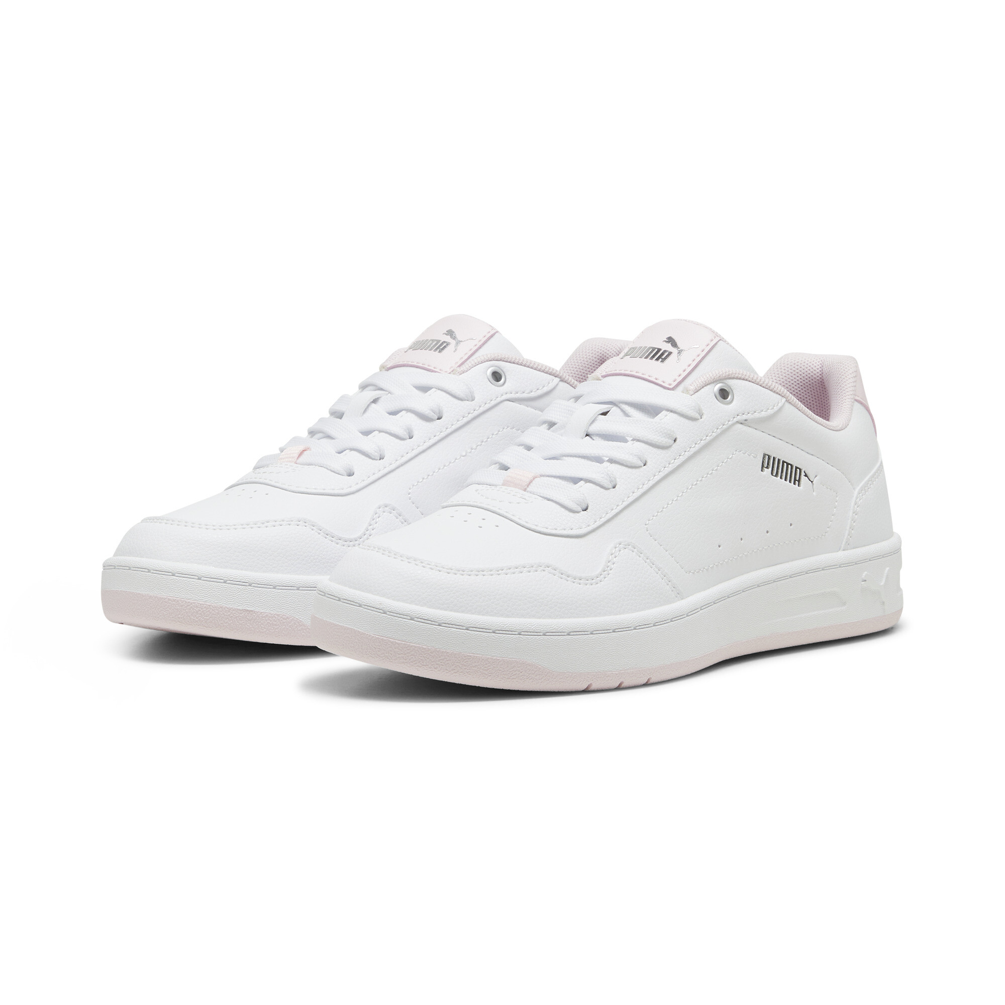 PUMA Court Classy sneakers voor Dames, Roze/Wit/Zilver, Maat 39 thumbnail 6