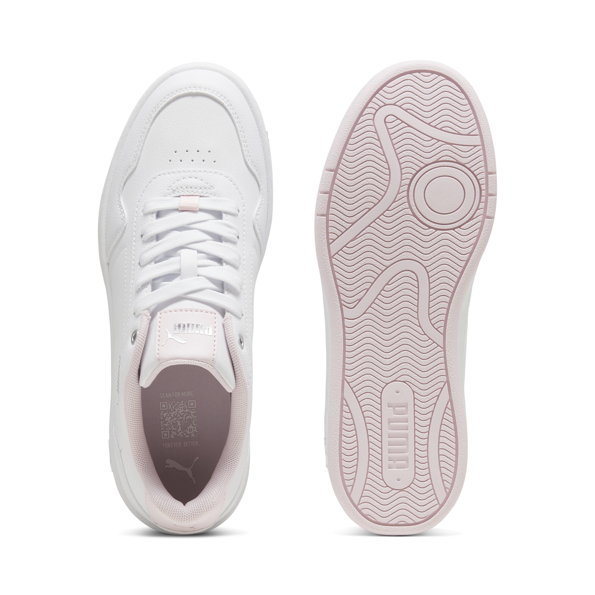 PUMA Court Classy sneakers voor Dames, Roze/Wit/Zilver, Maat 39 thumbnail 4