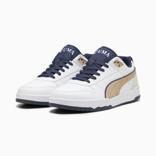 RBD Game Low Retro Club Unisex Sneakers, PUMA White-Club Navy-Prairie Tan, large-ZAF