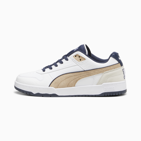 RBD Game Low Retro Club Unisex Sneakers, PUMA White-Club Navy-Prairie Tan, large-ZAF