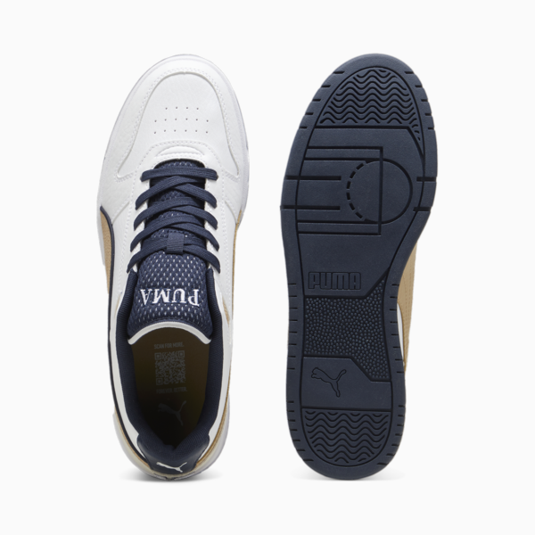 RBD Game Low Retro Club Unisex Sneakers, PUMA White-Club Navy-Prairie Tan, large-ZAF