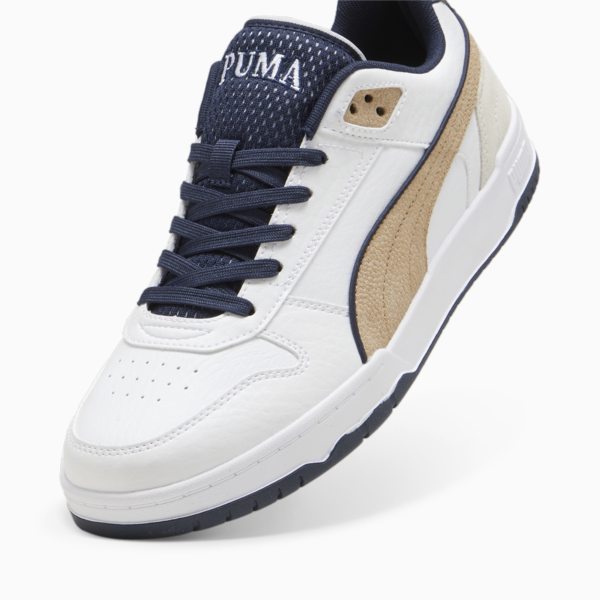 RBD Game Low Retro Club Unisex Sneakers, PUMA White-Club Navy-Prairie Tan, large-ZAF