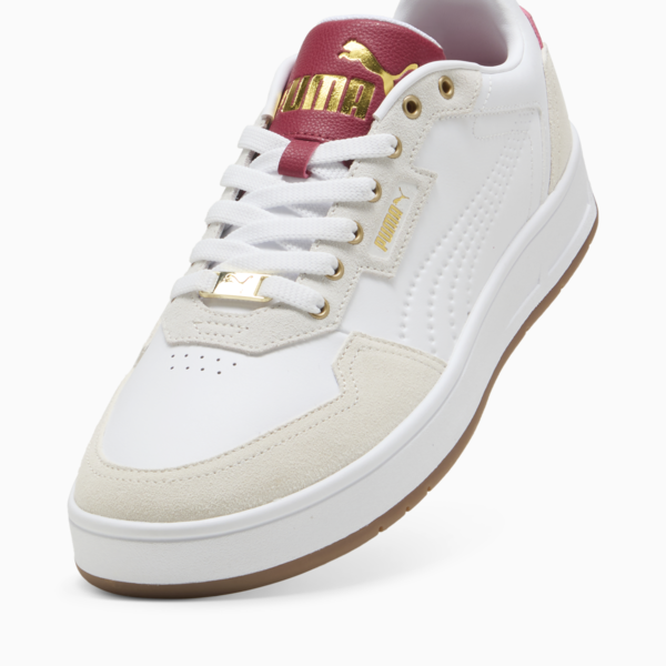Court Classic Lux SD Unisex Sneakers, PUMA White-Alpine Snow-Dark Crimson, large-ZAF