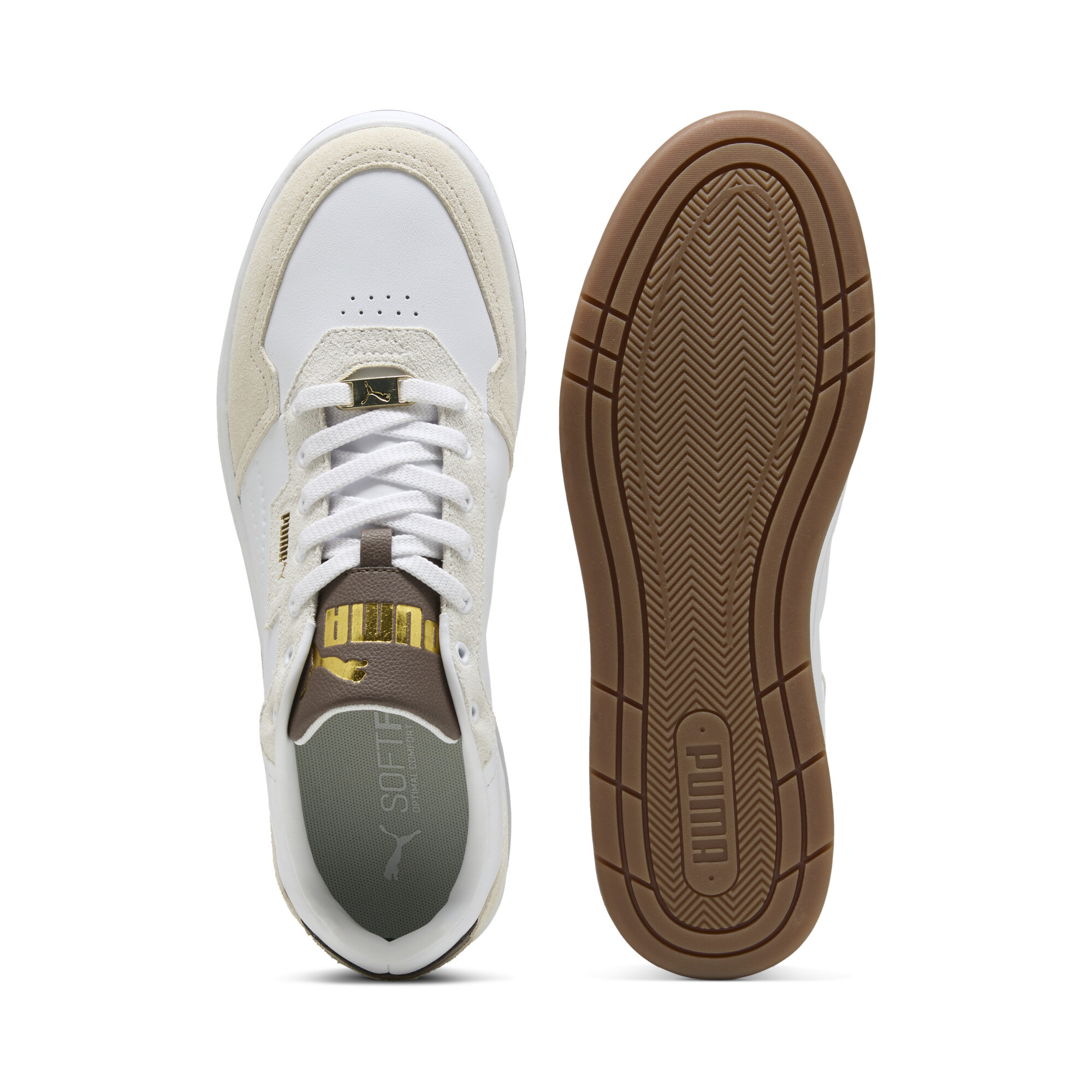 PUMA Court Classic Lux SD sneakers uniseks, Wit/Brons, Maat 40,5 thumbnail 4