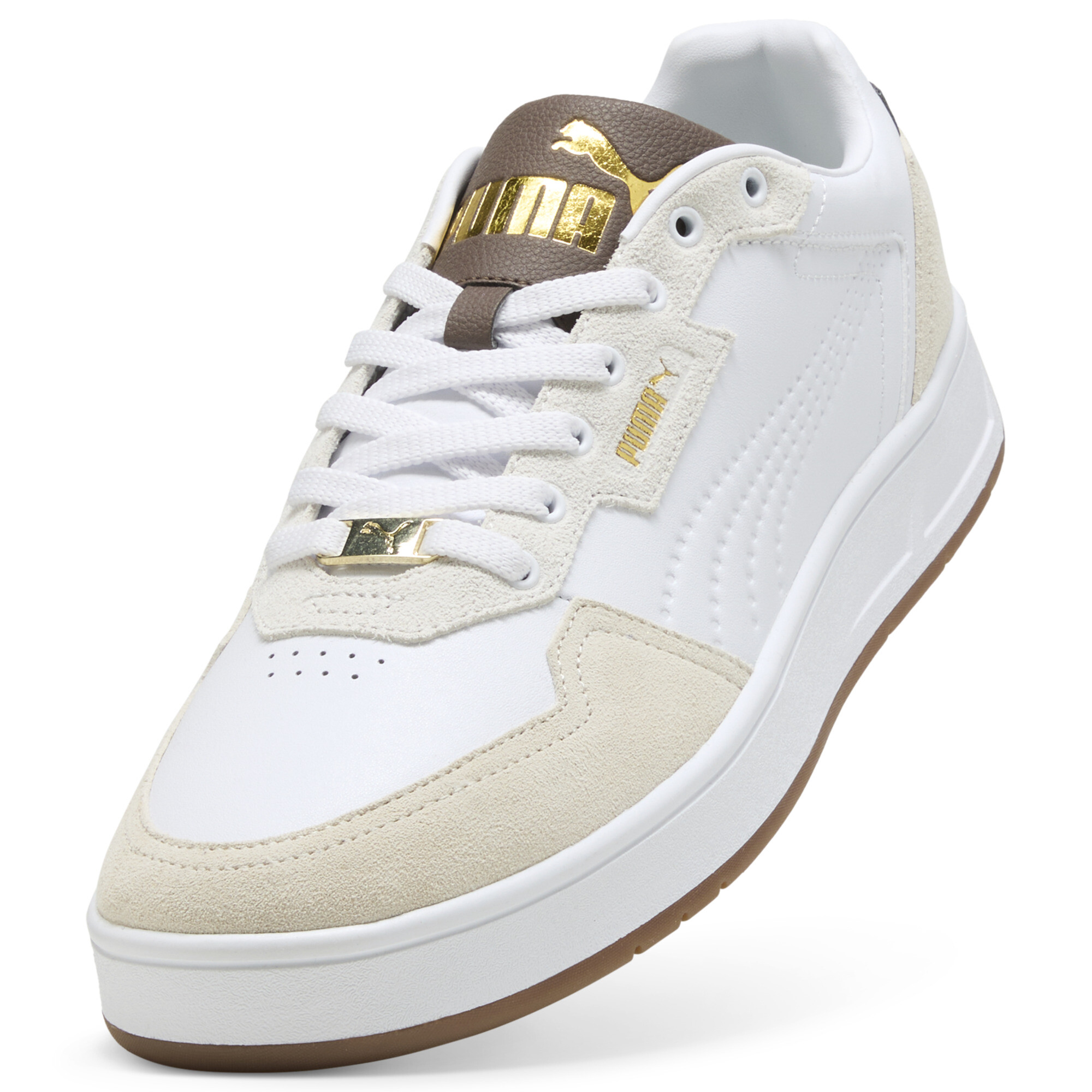 PUMA Court Classic Lux SD sneakers uniseks, Wit/Brons, Maat 40,5 thumbnail 2