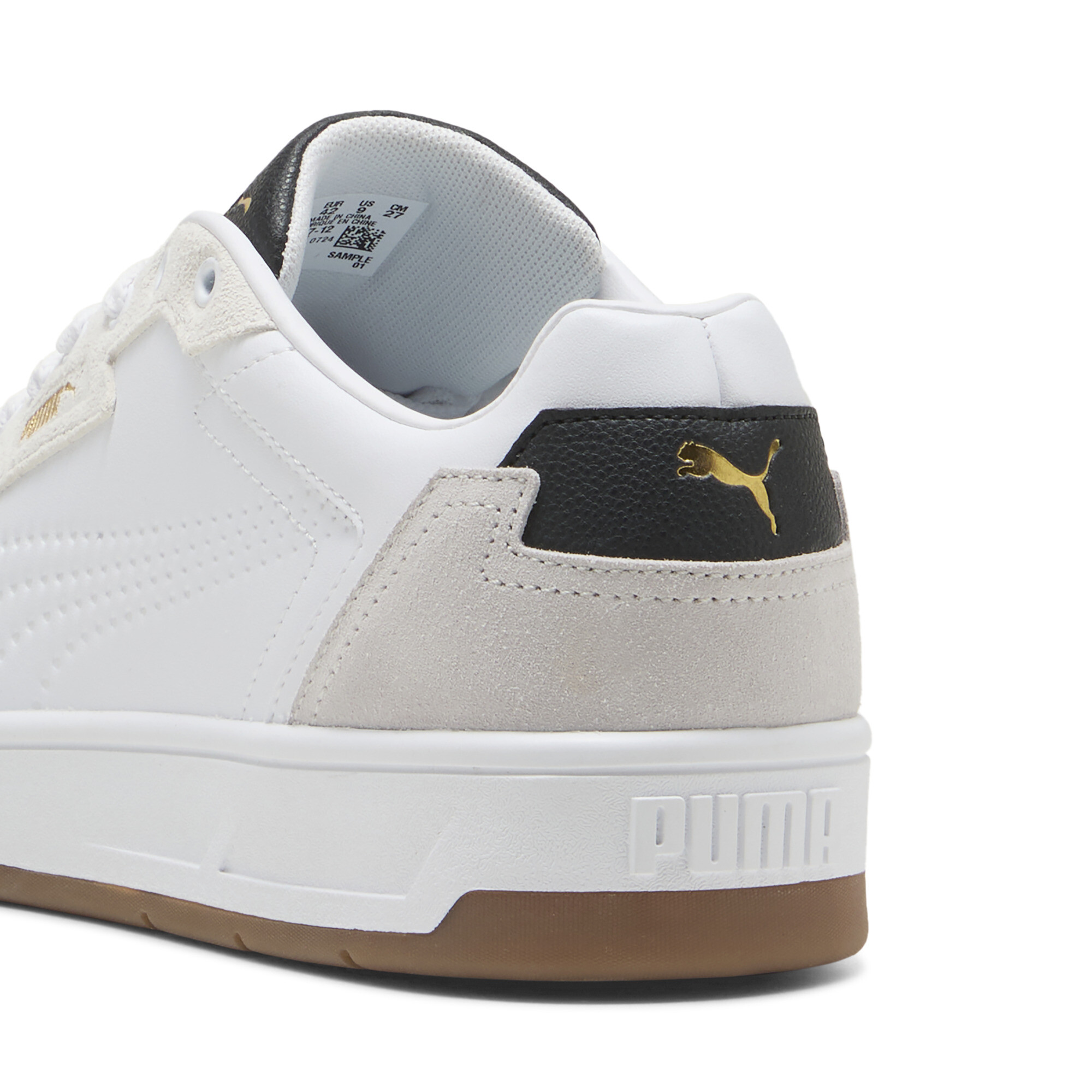 PUMA Court Classic Lux SD sneakers uniseks, Zwart/Grijs/Wit, Maat 38 thumbnail 5
