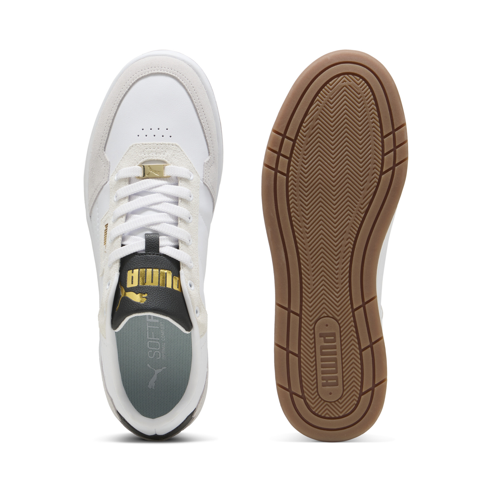 PUMA Court Classic Lux SD sneakers uniseks, Zwart/Grijs/Wit, Maat 38 thumbnail 4