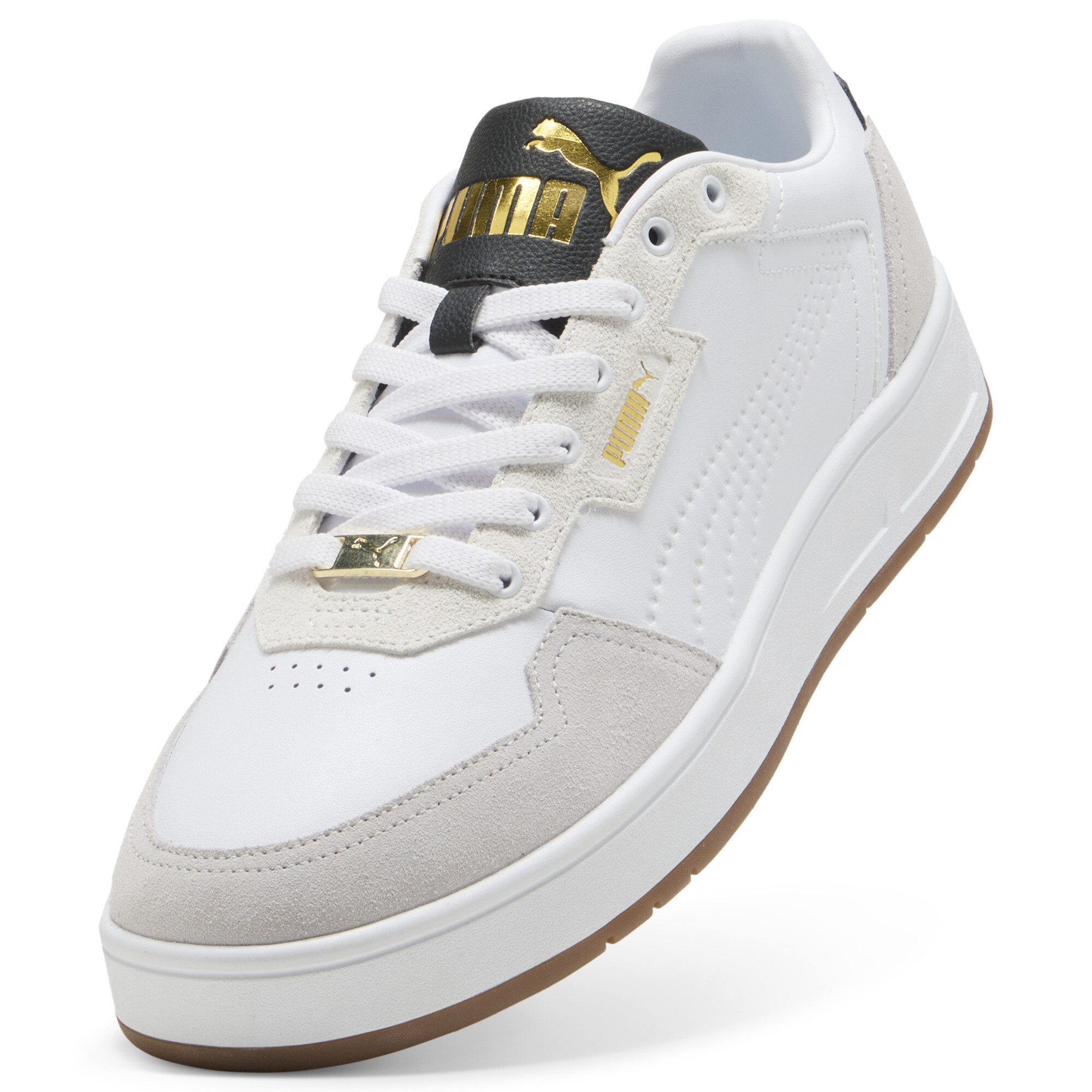 PUMA Court Classic Lux SD sneakers uniseks, Zwart/Grijs/Wit, Maat 38 thumbnail 2