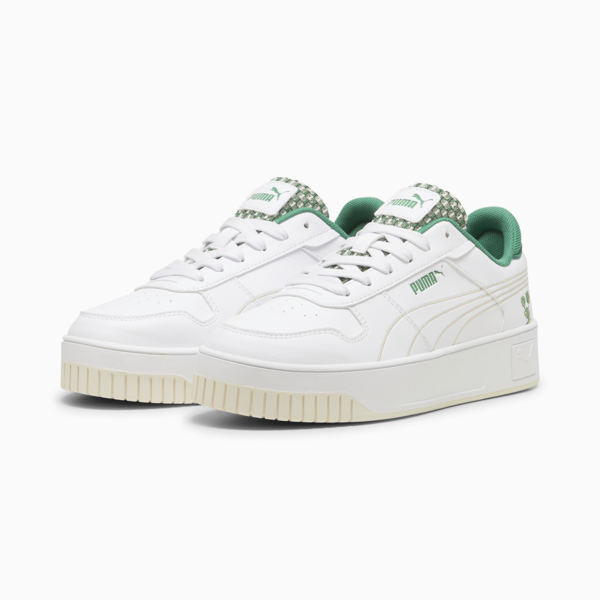 Carina Street Blossom Women's Sneakers, PUMA White-Sugared Almond-Archive Green, large-ZAF
