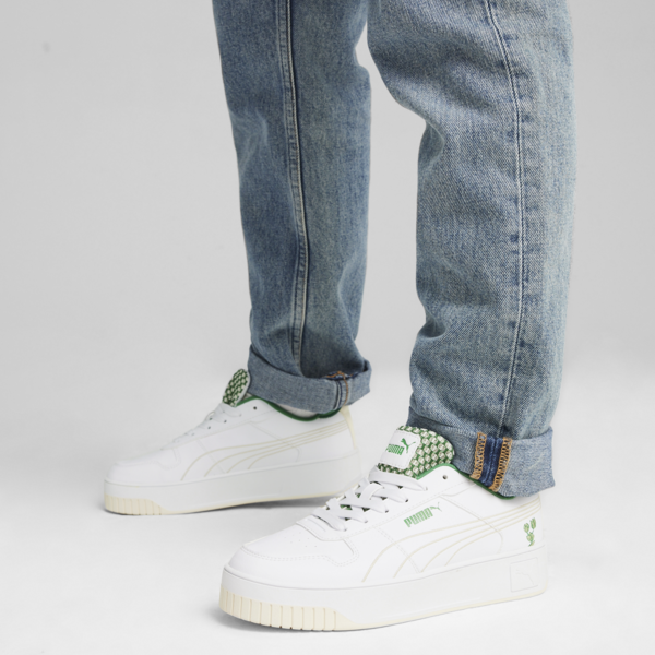 Carina Street Blossom Women's Sneakers, PUMA White-Sugared Almond-Archive Green, large-ZAF