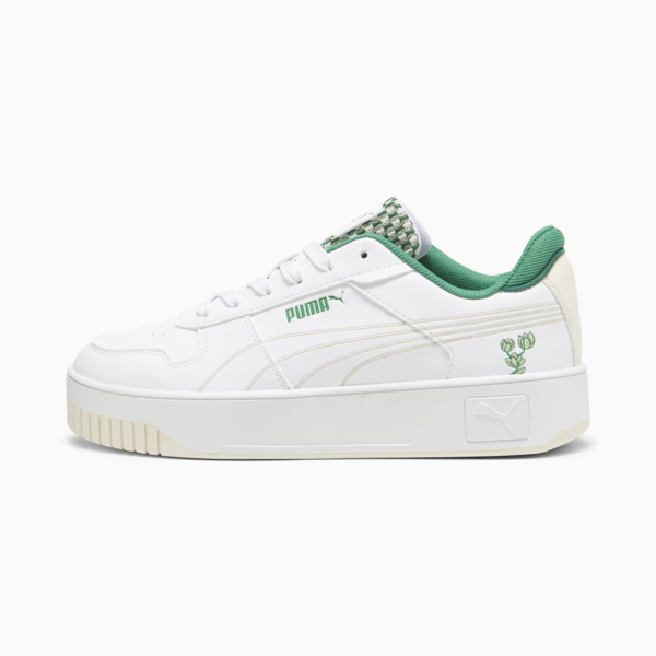 Carina Street Blossom Women's Sneakers, PUMA White-Sugared Almond-Archive Green, large-ZAF