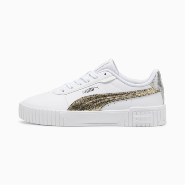 Carina 2.0 Metallic Shine Women's Sneakers, PUMA White-PUMA Gold-PUMA Silver, large-ZAF