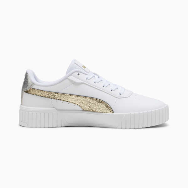 Carina 2.0 Metallic Shine Women's Sneakers, PUMA White-PUMA Gold-PUMA Silver, large-ZAF