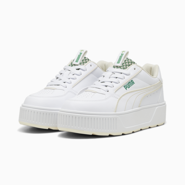 Karmen Rebelle Blossom Sneakers, PUMA White-Sugared Almond-Archive Green, large-ZAF