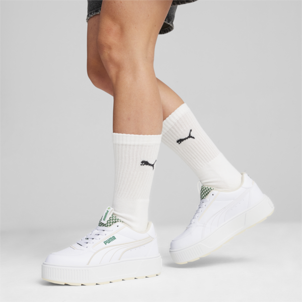 Karmen Rebelle Blossom Sneakers, PUMA White-Sugared Almond-Archive Green, large-ZAF