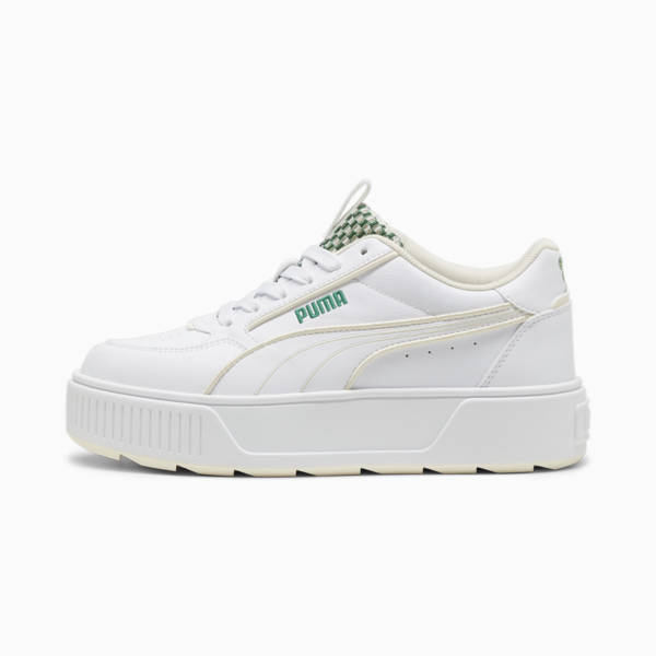 Karmen Rebelle Blossom Sneakers, PUMA White-Sugared Almond-Archive Green, large-ZAF