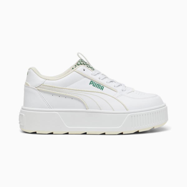 Karmen Rebelle Blossom Sneakers, PUMA White-Sugared Almond-Archive Green, large-ZAF