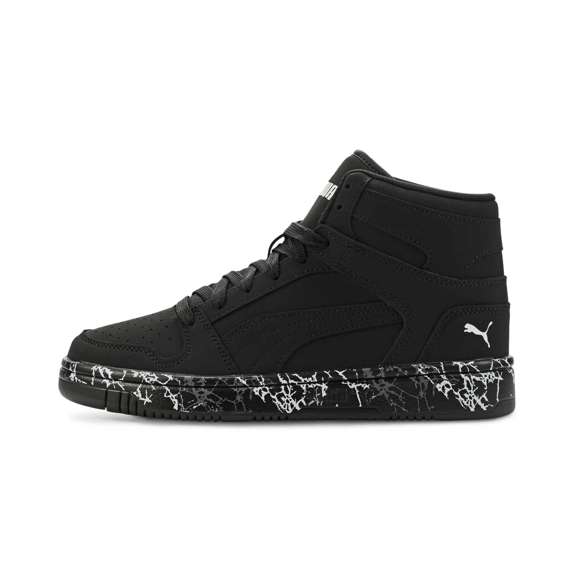 Puma Kids' Rebound Layup High Top Sneaker Big Kid Shoes (Black/Nubuck) - Size 6.5 M