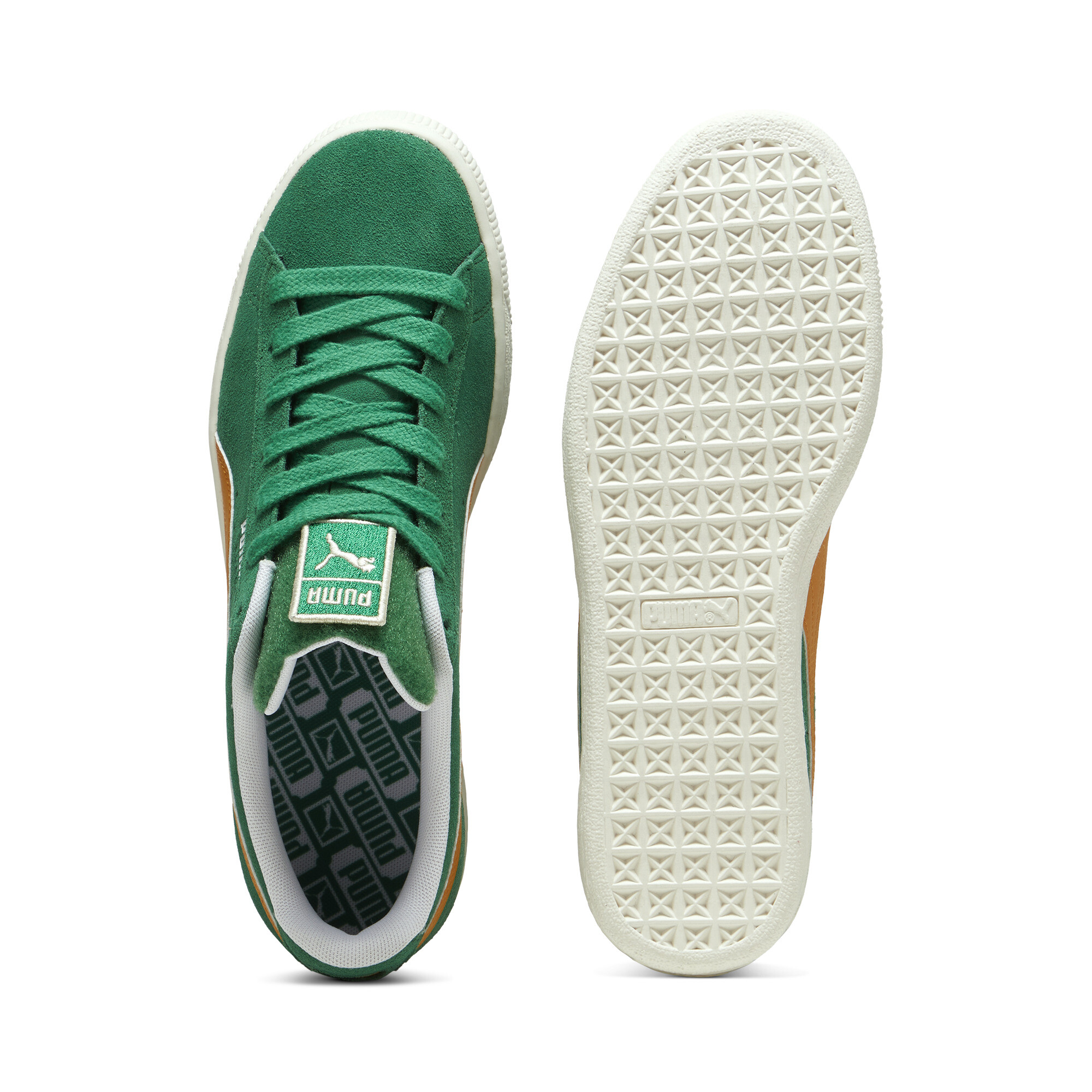 Puma Suede Patch Sneakers, Green, Size 36, Shoes