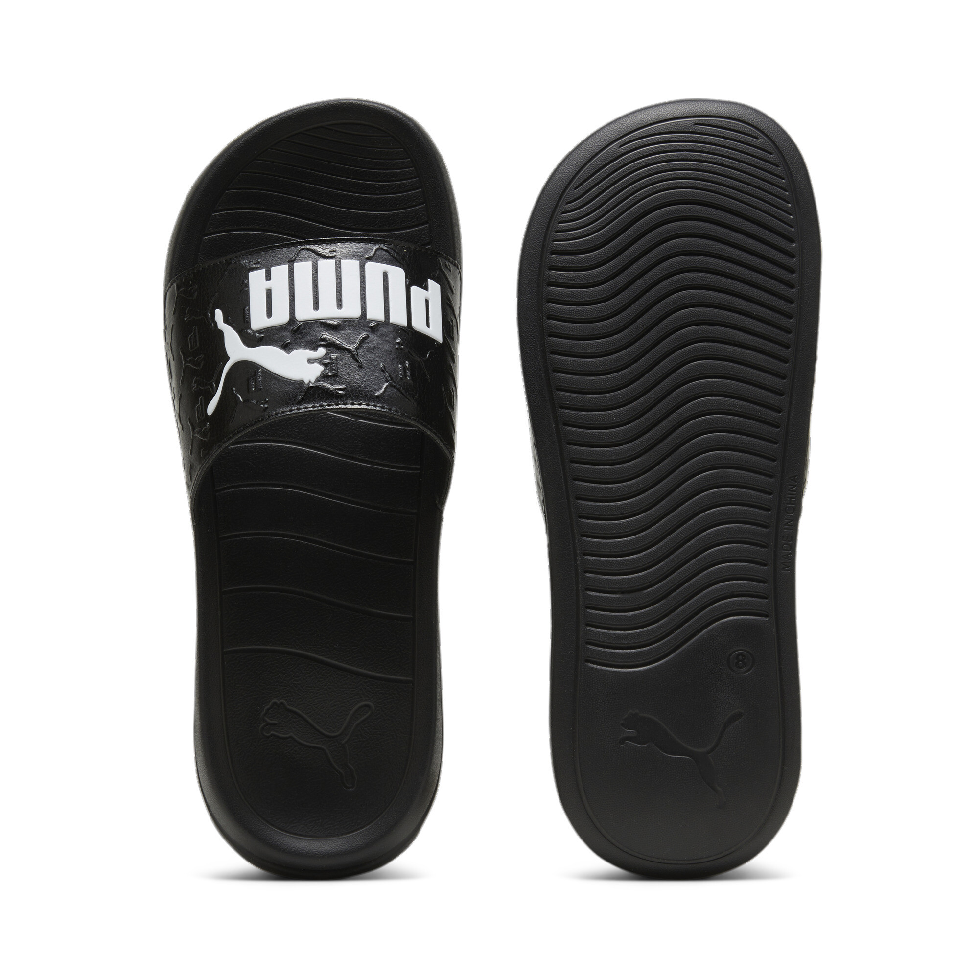 Puma Popcat 20 Superlogo Slides, Black, Size 35.5, Shoes