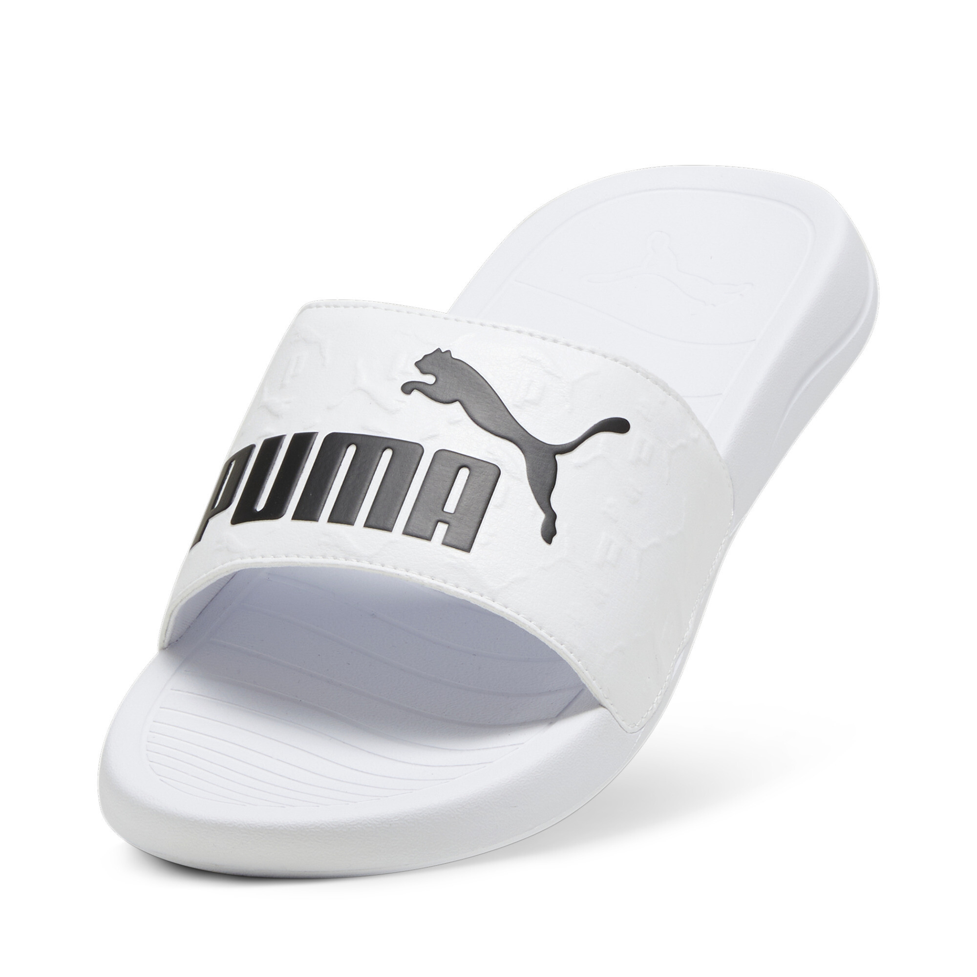 Puma Popcat 20 Superlogo Slides, White, Size 40.5, Shoes