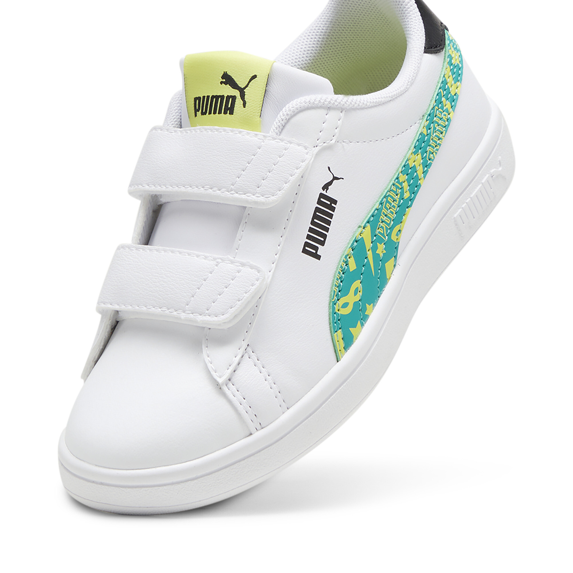 PUMA Smash 3.0 Masked Hero sneakers, Groen/Wit, Maat 31,5