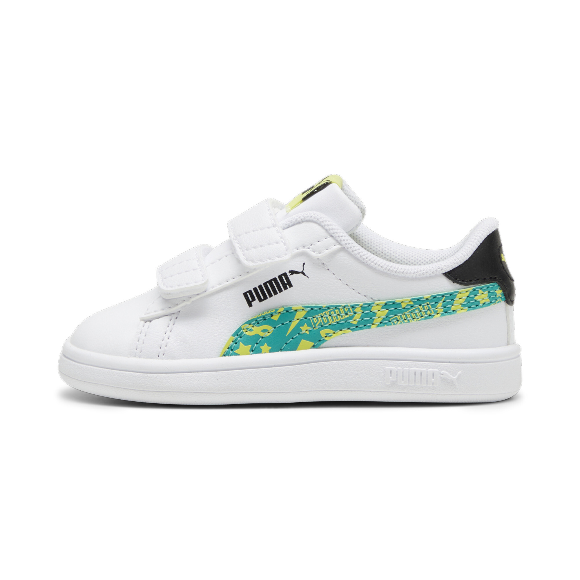 Puma Smash 3.0 Masked Hero Sneakers Babys Schuhe | White/Sparkling Green/Lime Sheen | Größe: 20