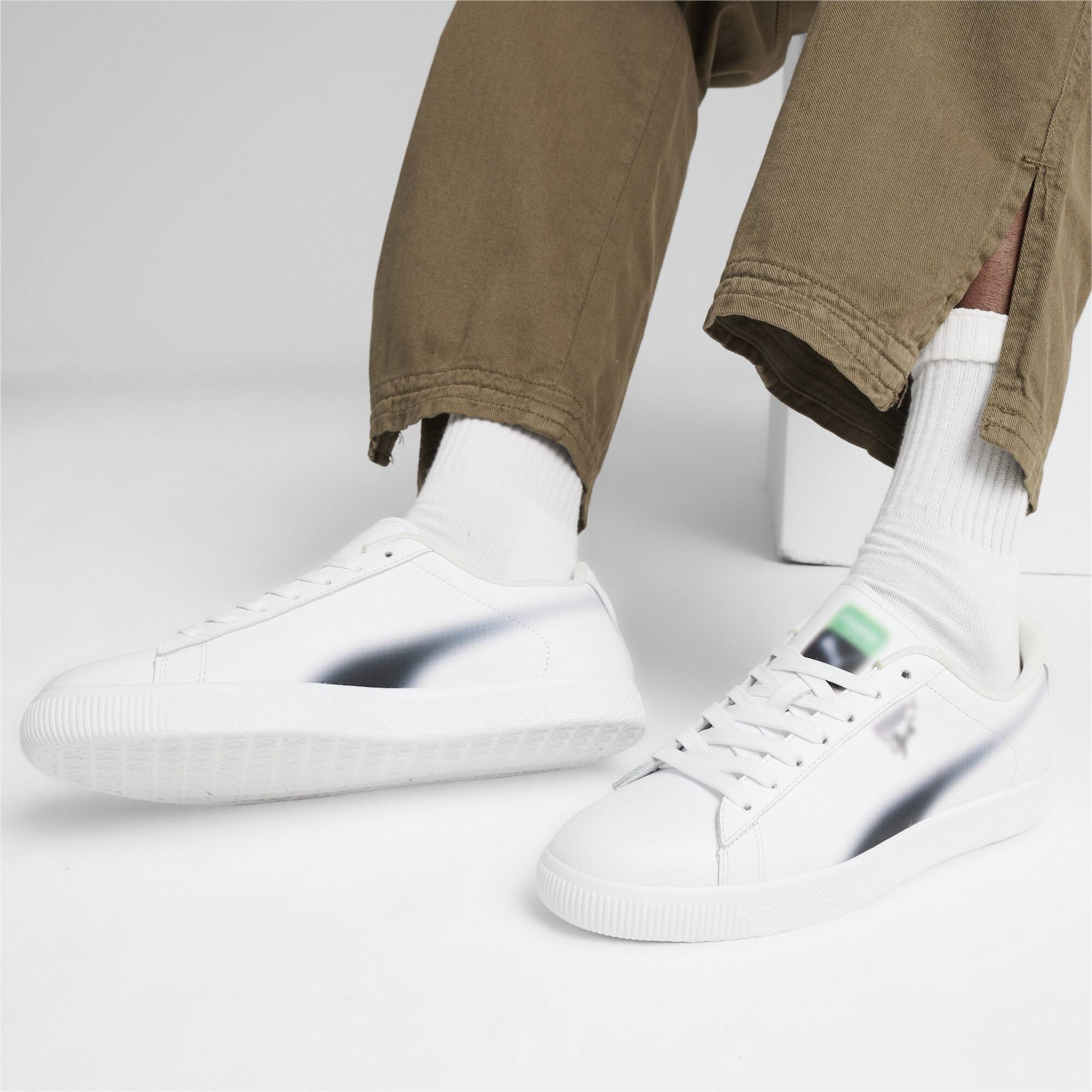 Puma Clyde SKRT SKRT Sneakers, White, Size 38, Shoes