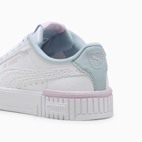 Carina 2.0 Tropical Kids' Sneakers, PUMA White-Turquoise Surf-Grape Mist, large-ZAF