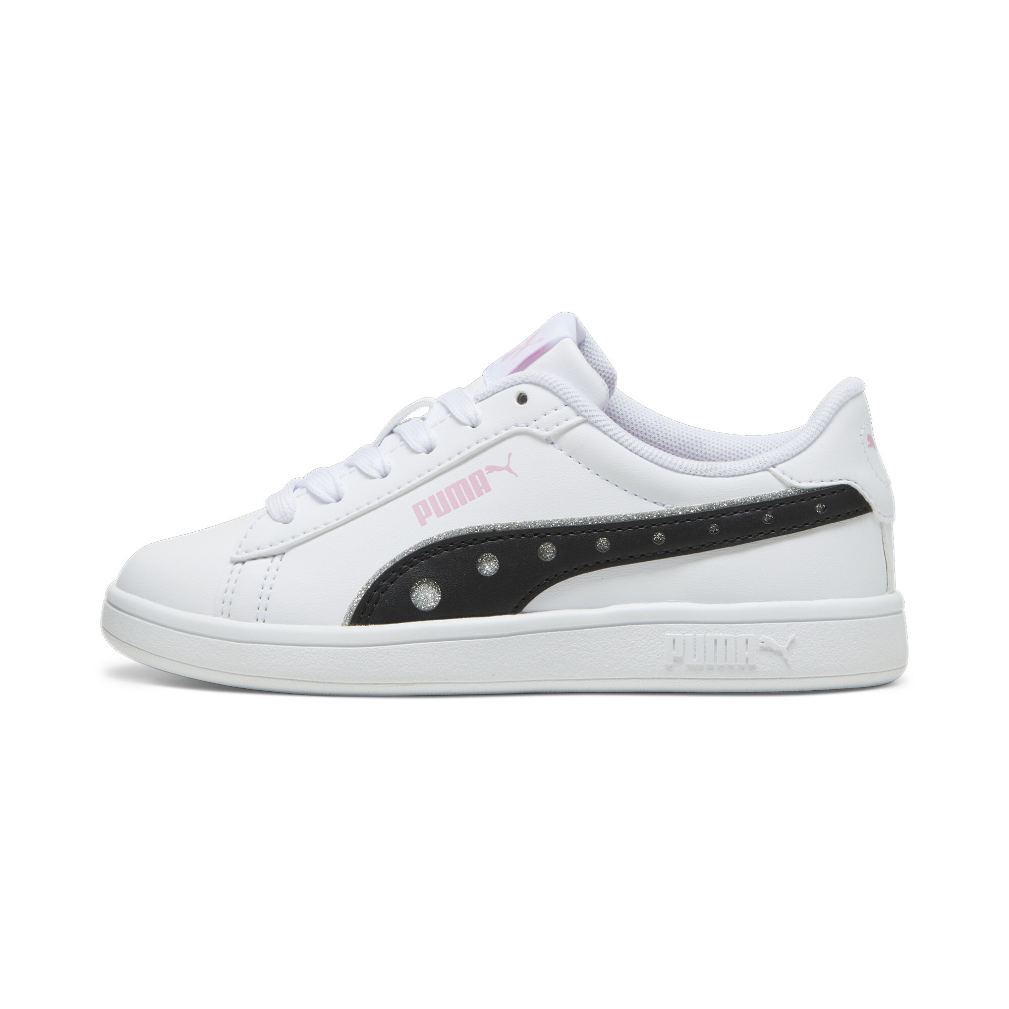 Puma Smash 3.0 Dance Party Sneakers Kinder Schuhe | Mit Plain | White/Black/Pink Lilac | Größe: 33