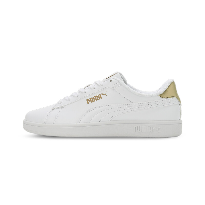 Women's PUMA SMASH V1 Sneakers in White/Gray/Gold size UK 4