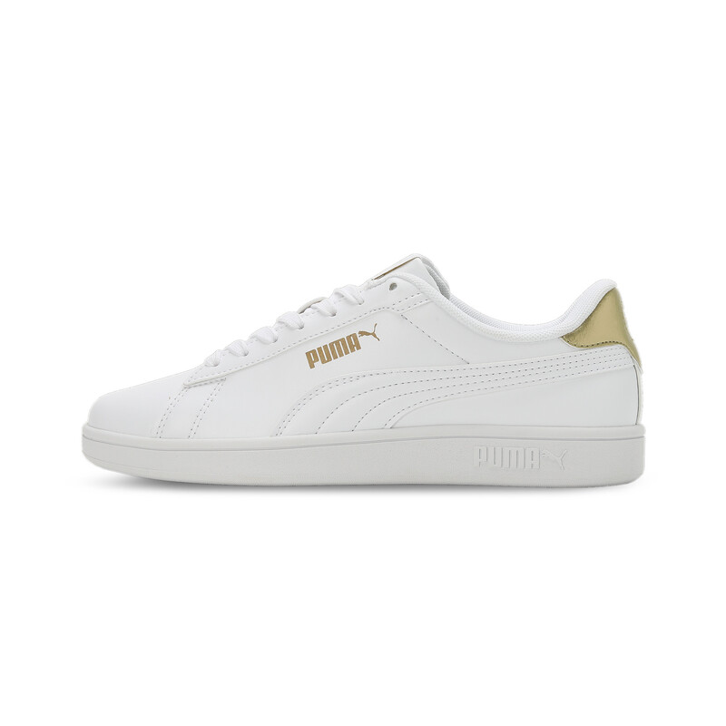 Women's PUMA SMASH V1 Sneakers in White/Gray/Gold size UK 7