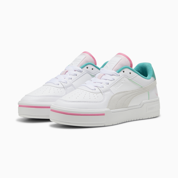 Zapatillas para mujer CA Pro Retro Resort, PUMA White-Sparkling Green-Fast Pink, large-ARG