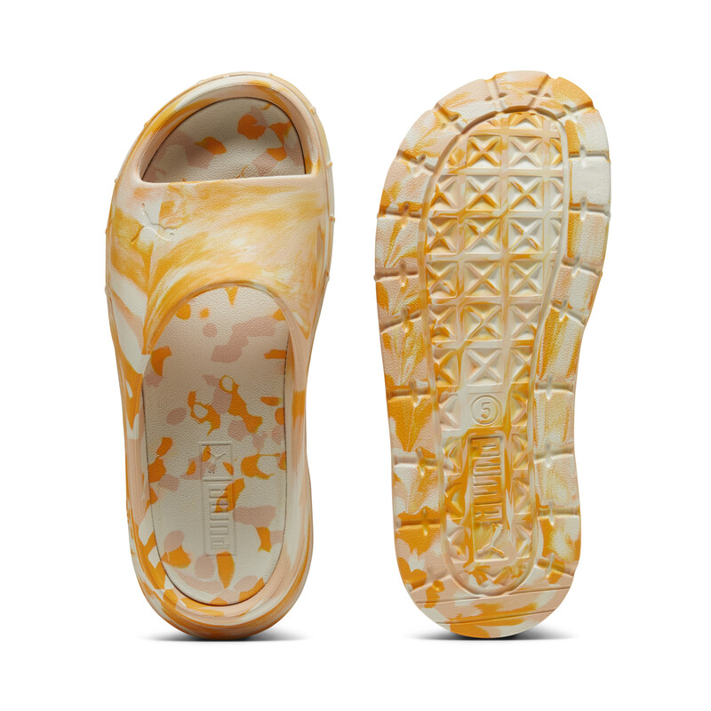 Women's PUMA Mayze Stack Injex Marble Slides in Red/Pink size UK 6