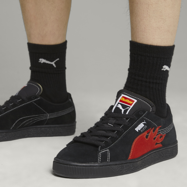 PUMA x BUTTER GOODS Suede Classic Sneakers, PUMA Black-PUMA Red, large-ZAF