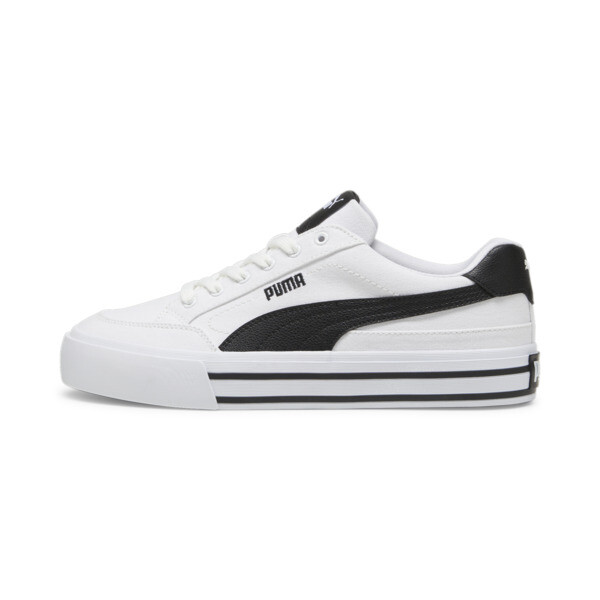 PUMA Court Classic Vulcanised Formstrip Unisex Sneakers in White/Black - 396353_02
