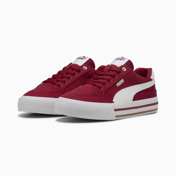 Court Classic Vulcanised Formstrip Unisex Sneakers, Dark Crimson-PUMA White, large-MEX