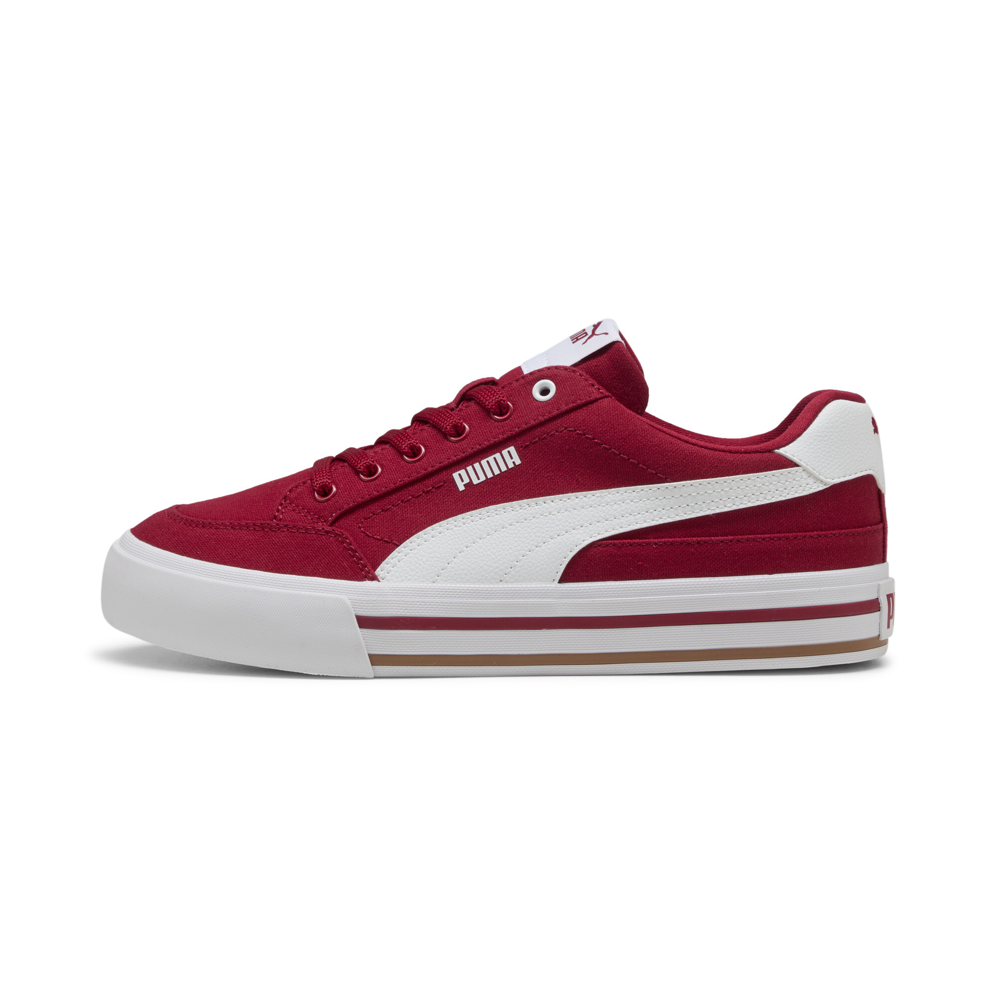 Puma Court Classic Vulcanised Formstrip Unisex Sneakers Schuhe | Mit Plain | Dark Crimson/White | Größe: 39