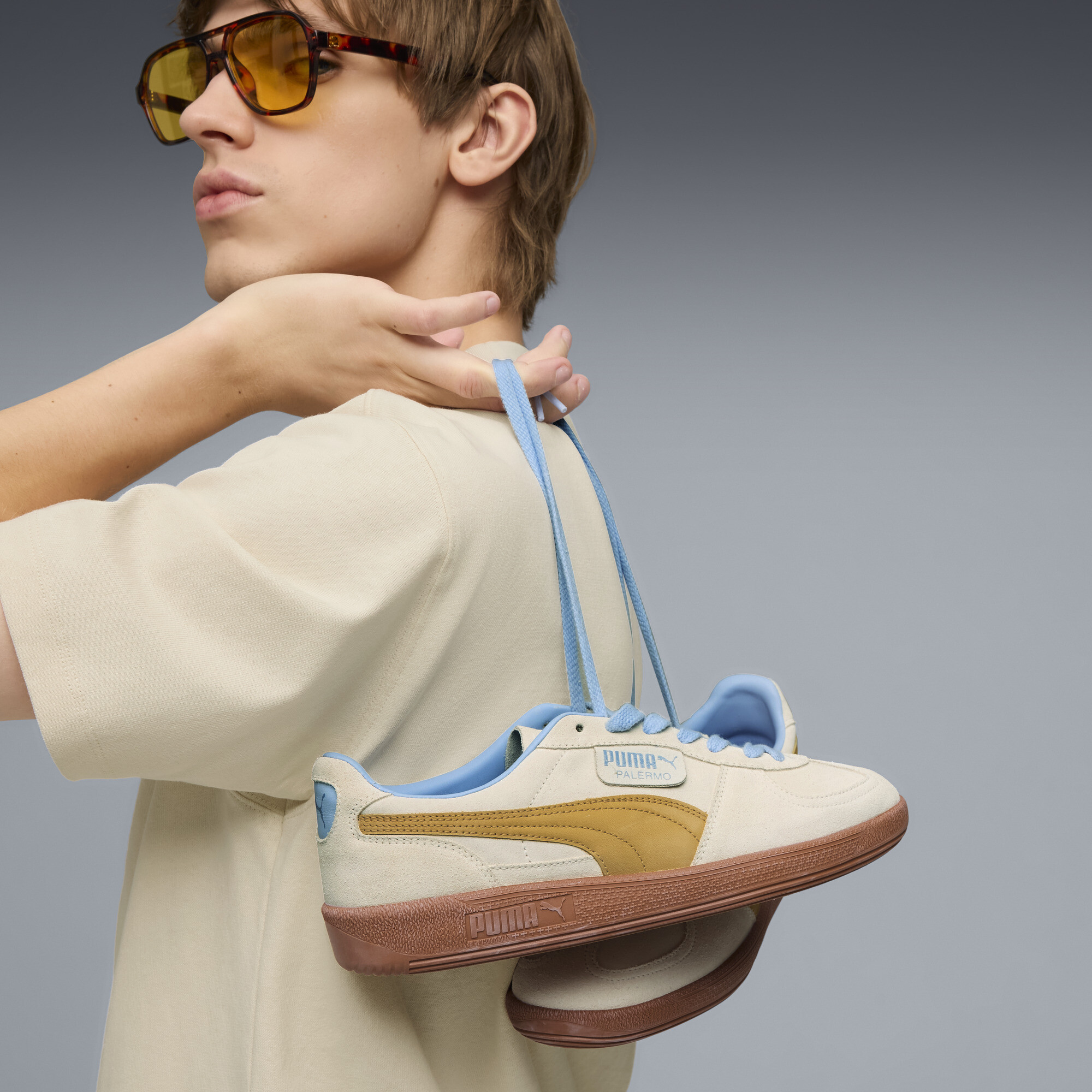 PUMA Palermo, Wit/Goud, Maat 36 thumbnail 8