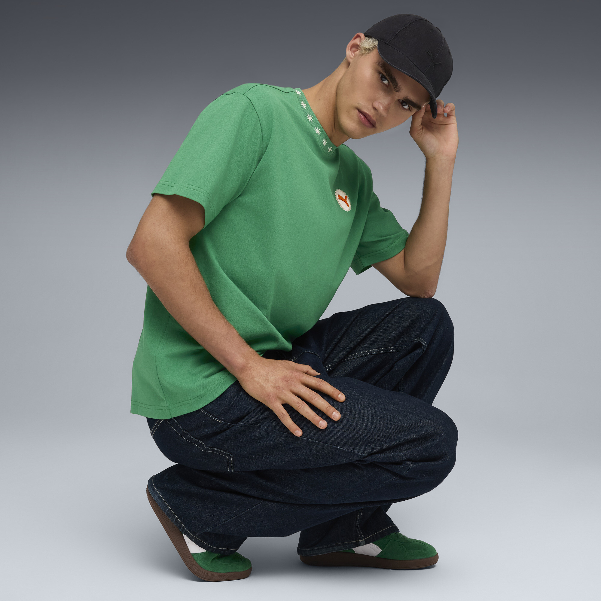 PUMA Palermo, Groen/Wit, Maat 37 thumbnail 7