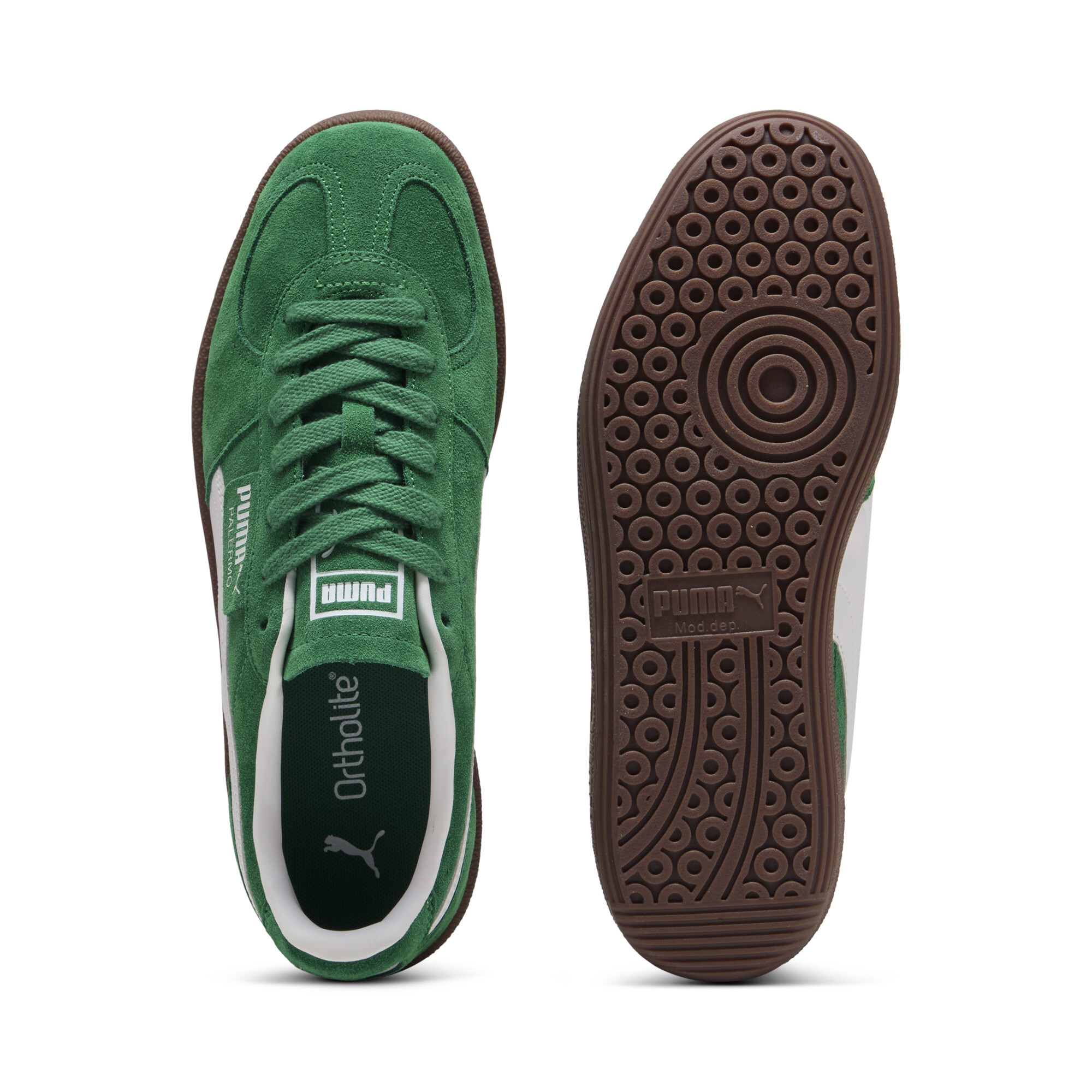 PUMA Palermo, Groen/Wit, Maat 37 thumbnail 4