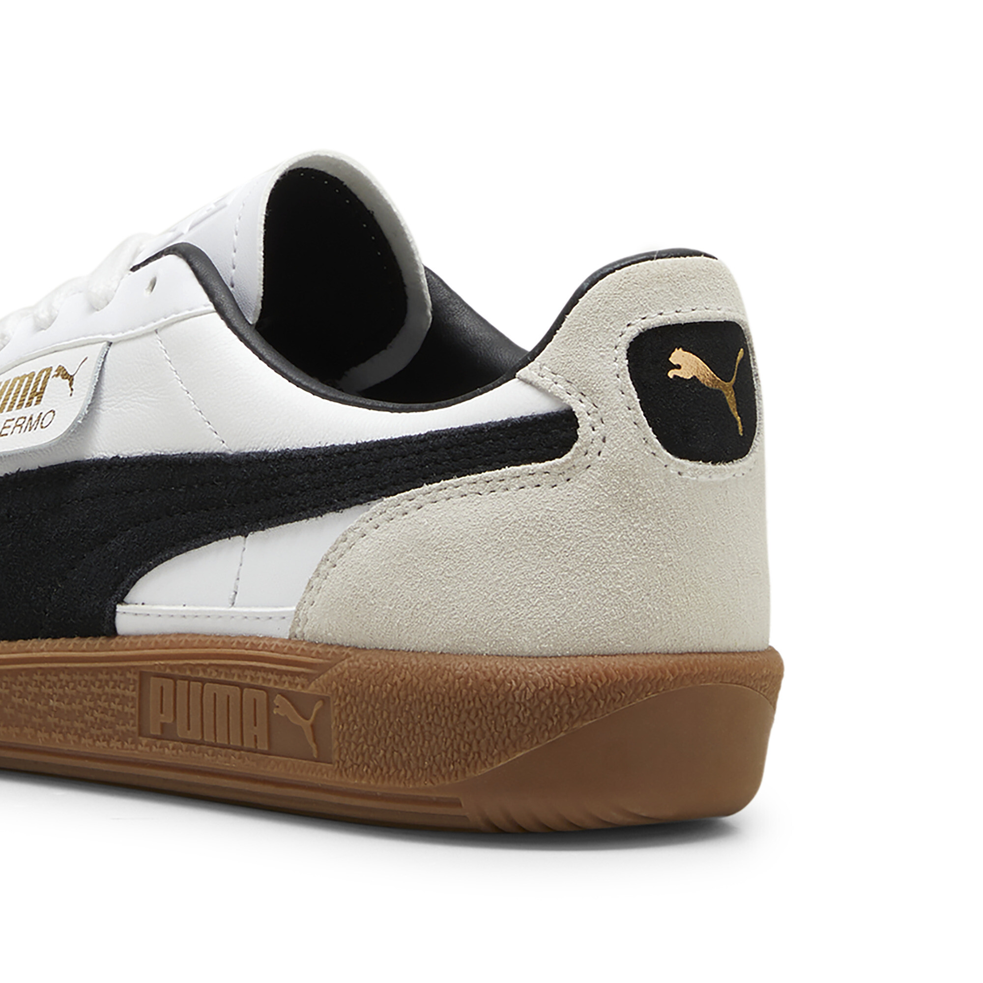 PUMA Palermo leren sneakers uniseks, Grijs/Wit, Maat 53,5 thumbnail 5