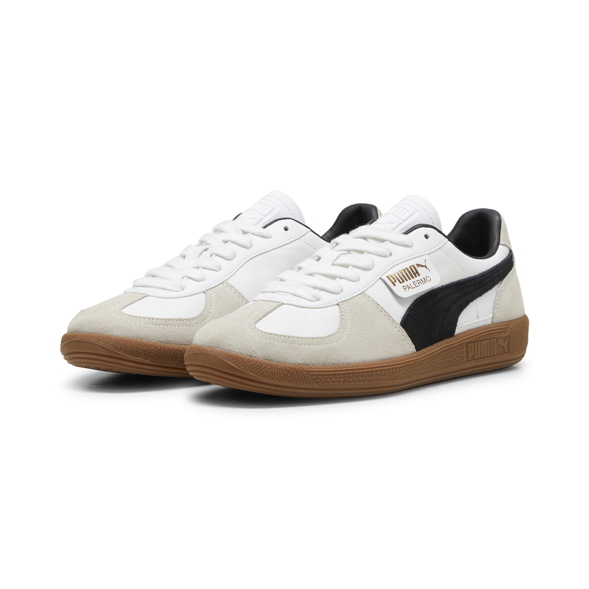 PUMA Palermo leren sneakers uniseks, Grijs/Wit, Maat 53,5 thumbnail 6