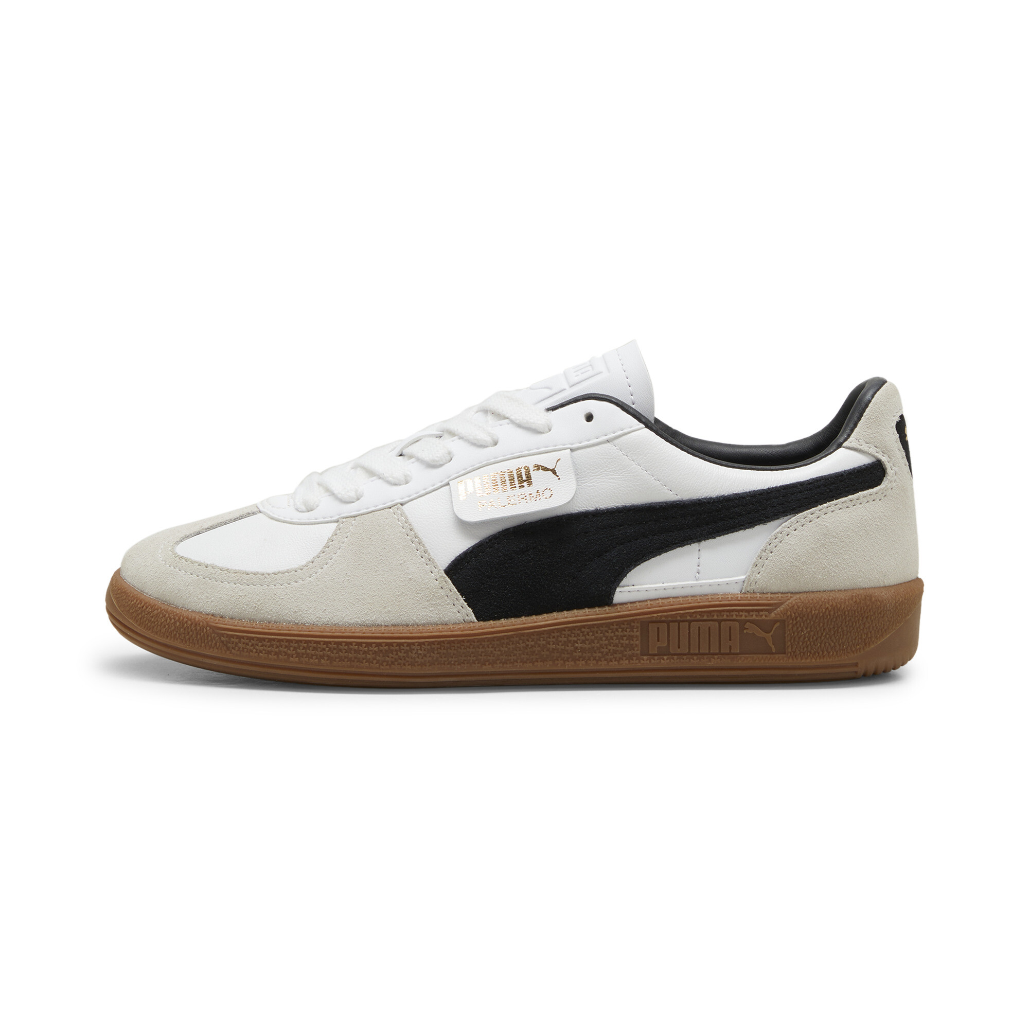 Puma Palermo Leather Sneakers Unisex Schuhe | Mit Plain | White/Vapor Gray/Gum | Größe: 39