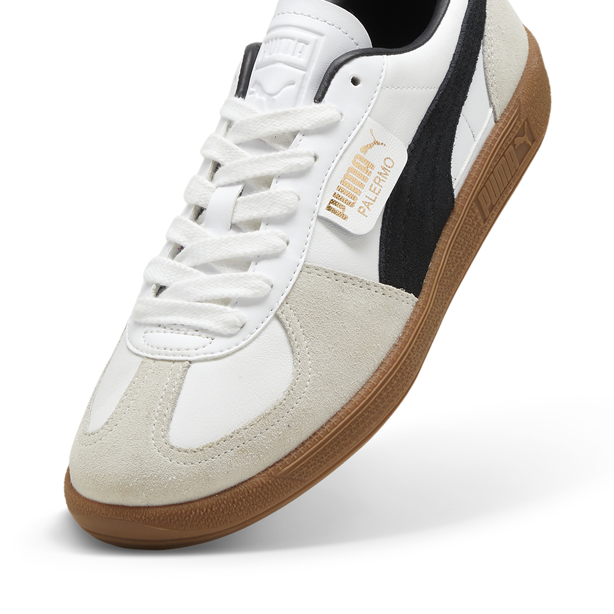 PUMA Palermo Leather Sneakers Unisex In White, Size EU 47