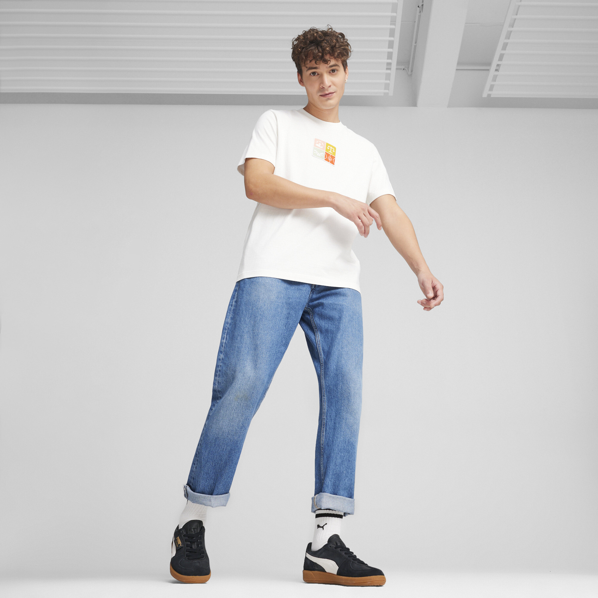 PUMA Palermo leren sneakers uniseks, Zwart/Grijs, Maat 37,5 thumbnail 7